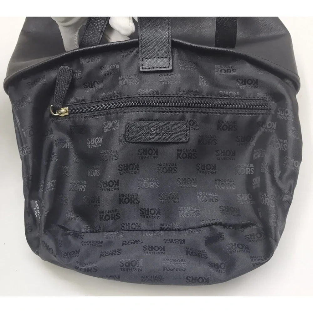 Michael Kors Black Crossgrain Leather Double Handle Small Tote Bag